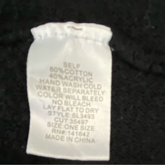 She + Sky Black Pullover Sweater Half Sleeves Braided SZ OS - Picture 8 of 10